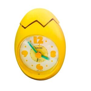 Vintage Casio TQ-270 Egg Quartz Alarm Clock Working Yellow Japan Works!